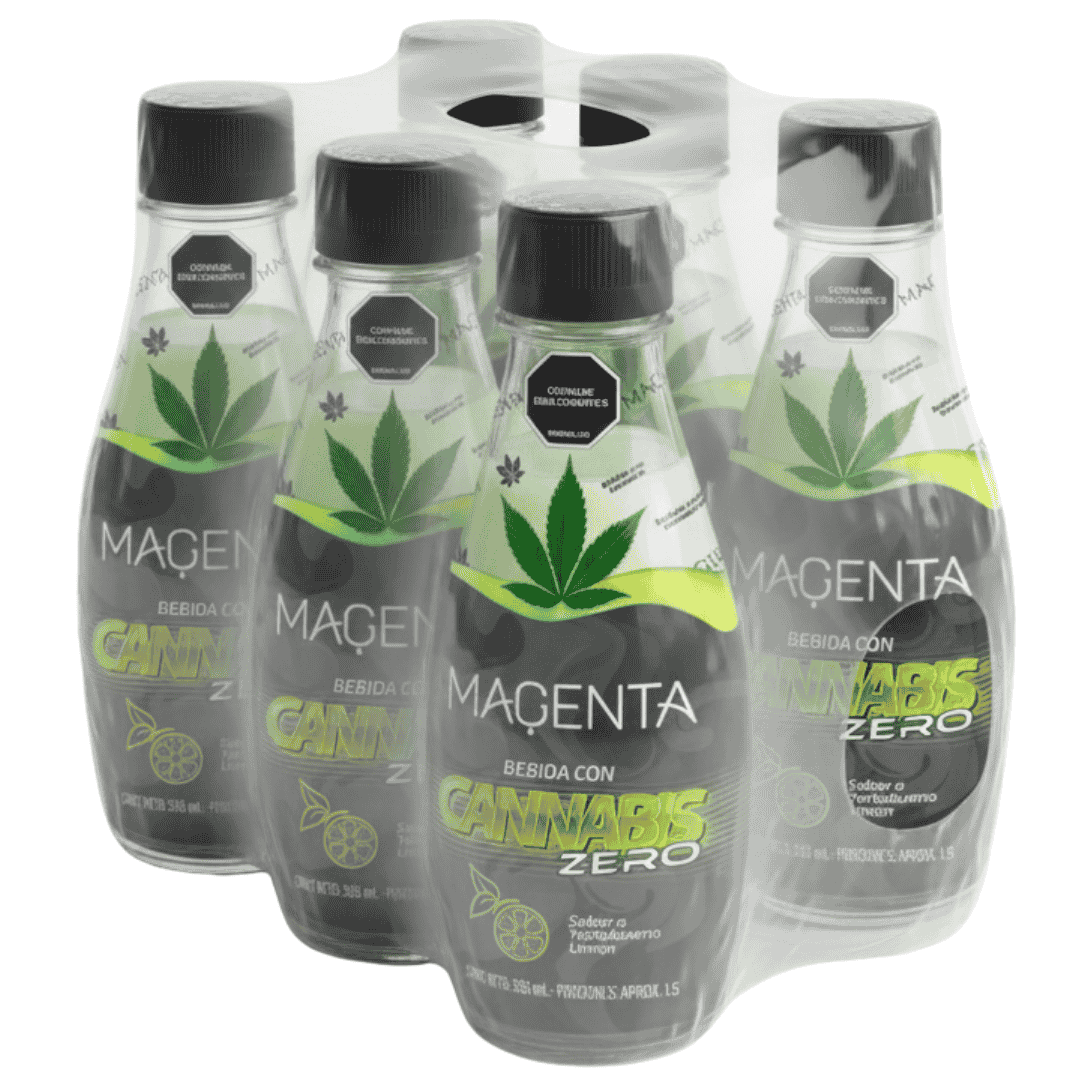 Pack X 6 Magenta Bebidas con Cannabis CBD sabor yerbabuena limón, refrescantes y saludables.