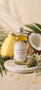 Aceite corporal Kannalove con cannabis sativa, sabor tropical 100ml, piña y coco